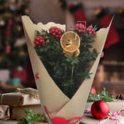 Hediyelik Yeni Yıl Kokina Buketi Yılbaşı Vazo Çiçeği