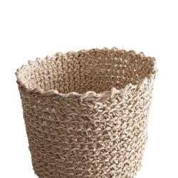 Dekoratif Doğal El Örmesi Hasır Saksı 10 cm - (Orkide Saksısı için uygundur)